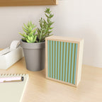 Rough Stripes Vertical Pattern in Olive Green Arctic Blue and Chartreuse Mini Art Print Gallery Image 2