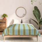Rough Stripes Vertical Pattern in Olive Green Arctic Blue and Chartreuse Comforter Gallery Image 3