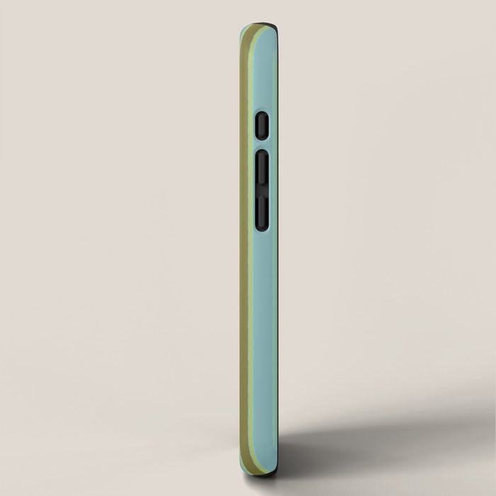 Rough Stripes Vertical Pattern in Olive Green Arctic Blue and Chartreuse iPhone Case Gallery Image 2