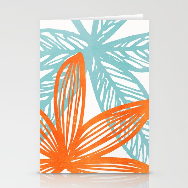 Orange and Blue Seaside Coastal Shapes Stationery Card Gallery Image 1