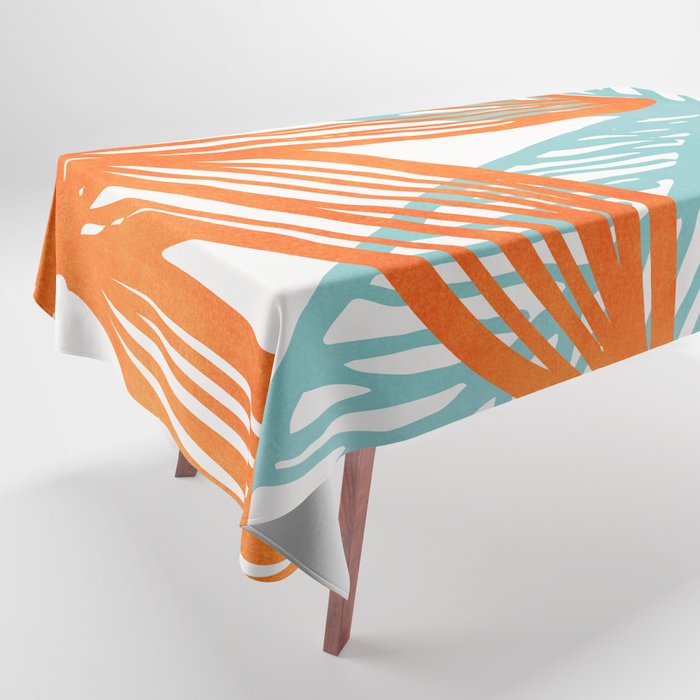 Orange and Blue Seaside Coastal Shapes Tablecloth Gallery Image 1