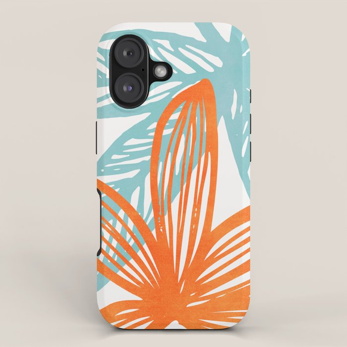 Orange and Blue Seaside Coastal Shapes iPhone Case Gallery Image 1