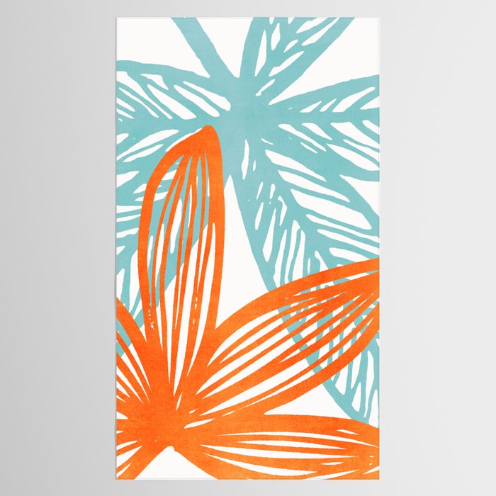 Orange and Blue Seaside Coastal Shapes Tablecloth Gallery Image 2