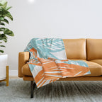 Orange and Blue Seaside Coastal Shapes Throw Blanket Gallery Image 1