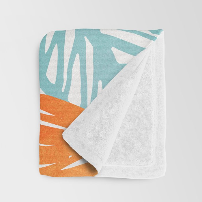 Orange and Blue Seaside Coastal Shapes Throw Blanket Gallery Image 3