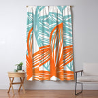 Orange and Blue Seaside Coastal Shapes Window Curtain Gallery Image 5