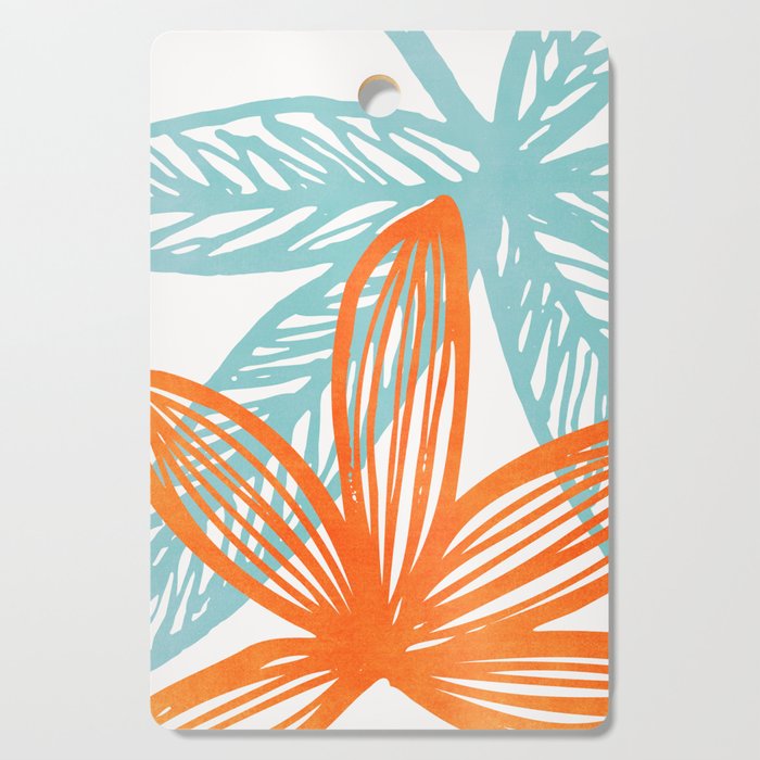 Orange and Blue Seaside Coastal Shapes Cutting Board Gallery Image 1