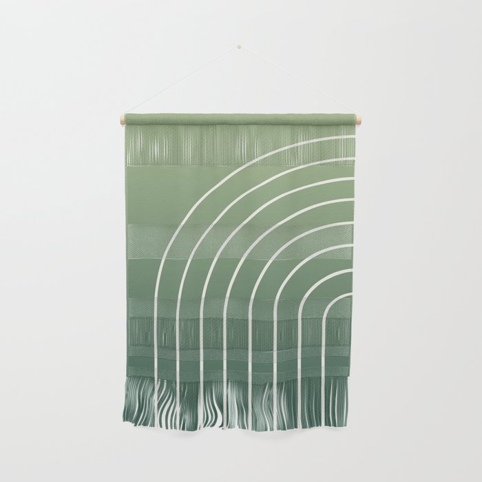 Ombre Arch XIV Green Gradient Modern Geometric Lines Wall Hanging Gallery Image 1