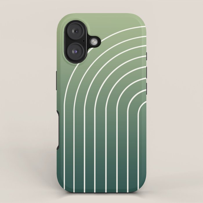 Ombre Arch XIV Green Gradient Modern Geometric Lines iPhone Case Gallery Image 1
