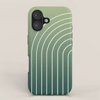 Ombre Arch XIV Green Gradient Modern Geometric Lines iPhone Case Gallery Image 1