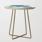 Fun Abstract Minimalist Mid Century Modern Colorful Shapes Marine Green Blue Ombre Watercolor Bubble Side Table Gallery Image 1