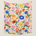 Bright flowers pattern Wall Tapestry Gallery Image 4