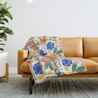 Bright flowers pattern Throw Blanket Gallery Image 1