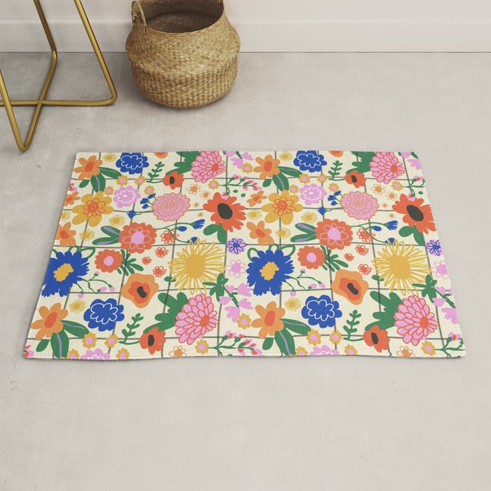 Bright flowers pattern Rug Gallery Image 1
