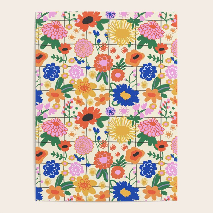 Bright flowers pattern Poster Gallery Image 4