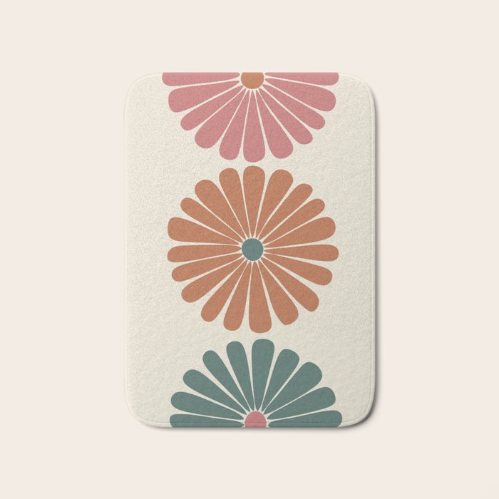 Retro Summer Daisies IX Bath Mat Gallery Image 1