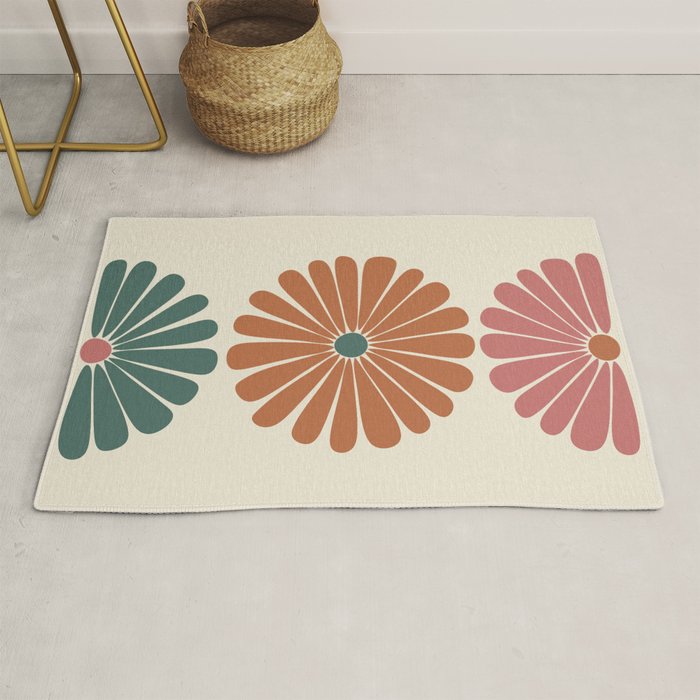 Retro Summer Daisies IX Rug Gallery Image 1
