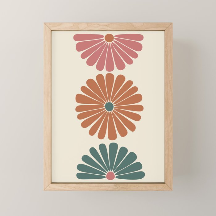 Retro Summer Daisies IX Mini Art Print Gallery Image 1