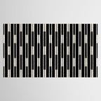 Minimalist Geo Chain Block Stripe Vertical Pattern in Black and Cream Tablecloth Gallery Image 2