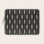 Minimalist Geo Chain Block Stripe Vertical Pattern in Black and Cream Laptop Sleeve Gallery Image 1