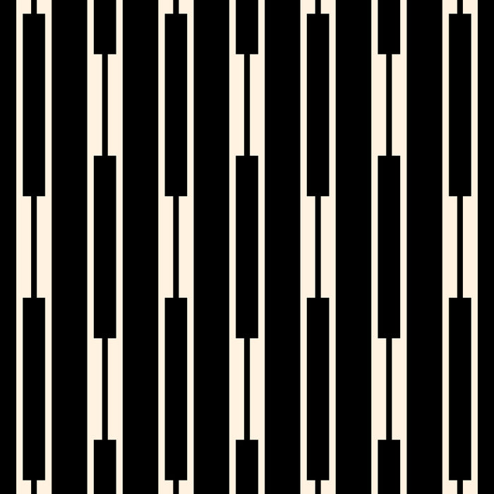 Minimalist Geo Chain Block Stripe Vertical Pattern in Black and Cream Coffee Mug Gallery Image 2