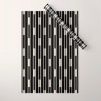 Minimalist Geo Chain Block Stripe Vertical Pattern in Black and Cream Wrapping Paper Gallery Image 1