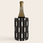 Minimalist Geo Chain Block Stripe Vertical Pattern in Black and Cream Wine Chiller Gallery Image 3