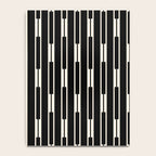 Minimalist Geo Chain Block Stripe Vertical Pattern in Black and Cream Notebook Gallery Image 4