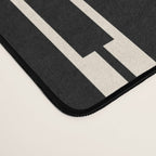 Minimalist Geo Chain Block Stripe Vertical Pattern in Black and Cream Desk Mat Gallery Image 4