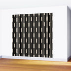 Minimalist Geo Chain Block Stripe Vertical Pattern in Black and Cream Wall Mural Gallery Image 2