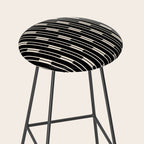 Minimalist Geo Chain Block Stripe Vertical Pattern in Black and Cream Stool Gallery Image 2