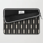 Minimalist Geo Chain Block Stripe Vertical Pattern in Black and Cream Laptop Sleeve Gallery Image 2