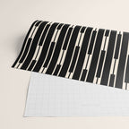 Minimalist Geo Chain Block Stripe Vertical Pattern in Black and Cream Wrapping Paper Gallery Image 2