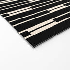 Minimalist Geo Chain Block Stripe Vertical Pattern in Black and Cream Welcome Mat Gallery Image 2