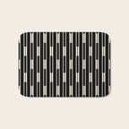 Minimalist Geo Chain Block Stripe Vertical Pattern in Black and Cream Bath Mat Gallery Image 1