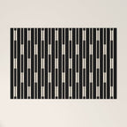 Minimalist Geo Chain Block Stripe Vertical Pattern in Black and Cream Welcome Mat Gallery Image 1