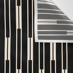 Minimalist Geo Chain Block Stripe Vertical Pattern in Black and Cream Wall Tapestry Gallery Image 3