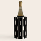Minimalist Geo Chain Block Stripe Vertical Pattern in Black and Cream Wine Chiller Gallery Image 1