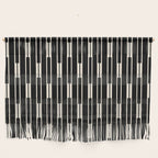 Minimalist Geo Chain Block Stripe Vertical Pattern in Black and Cream Wall Hanging Gallery Image 1