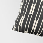 Minimalist Geo Chain Block Stripe Vertical Pattern in Black and Cream Pillow Sham Gallery Image 4