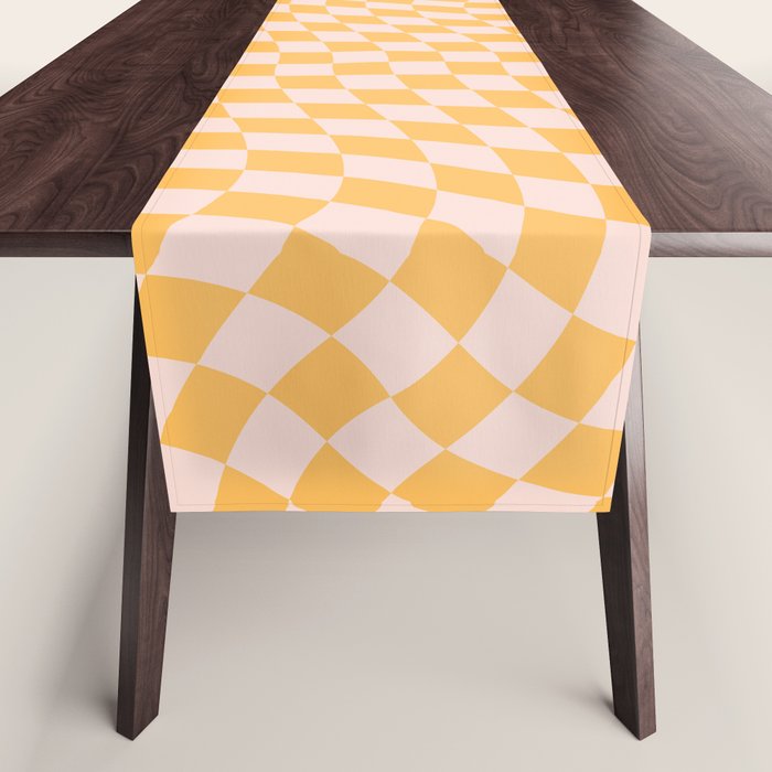 Check I - Yellow Twist â Checkerboard Print Table Runner Gallery Image 1