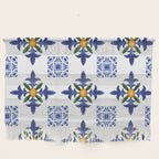 Mosaic,mediterranean,blue tiles art Wall Hanging Gallery Image 1
