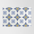 Mosaic,mediterranean,blue tiles art Rug Gallery Image 2