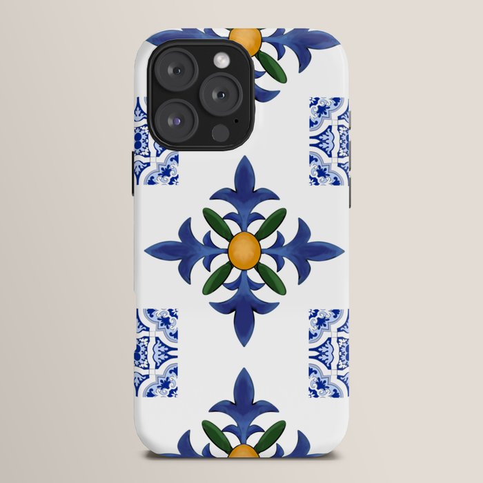Mosaic,mediterranean,blue tiles art iPhone Case Gallery Image 16
