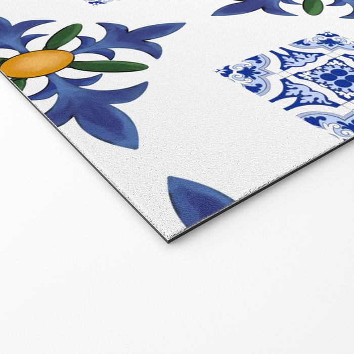 Mosaic,mediterranean,blue tiles art Welcome Mat Gallery Image 2