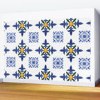 Mosaic,mediterranean,blue tiles art Wall Mural Gallery Image 2