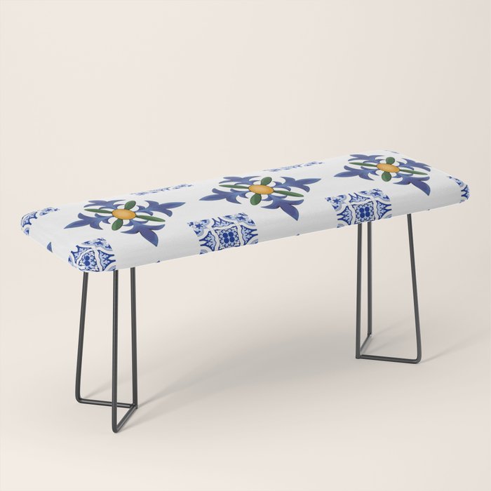Mosaic,mediterranean,blue tiles art Bench Gallery Image 1