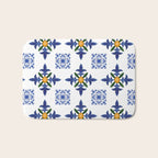 Mosaic,mediterranean,blue tiles art Bath Mat Gallery Image 1