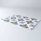 Mosaic,mediterranean,blue tiles art Rug Gallery Image 3