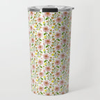 Summer Floral - pink & yellow Travel Mug Gallery Image 1